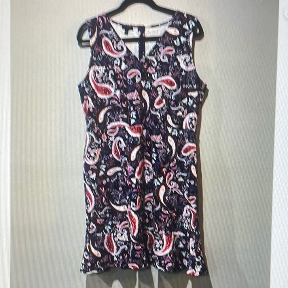 Paisley Sleeveless Top - Black and Pink